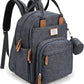 RUVALINO Diaper Bag Backpack-Expandable Baby Bag with up to 50% Capacity -Baby Essentials Bag with Changing Pad Insulated Bottle Holders & Pacifier Case, Waterproof, Dark Gray XL