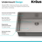 KRAUS Standart PRO™ 32-inch 16 Gauge Undermount Single Bowl Stainless Steel Kitchen Sink with WasteGuard™ Continuous Feed Garbage Disposal, KHU100-32-100-75MB