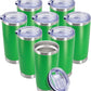 20 oz Tumbler Coffee Tavel Tumblers Bulk with Lid Stainless Steel Double Wall Vacuum Insulated Mug Powder Coated Cups fit Car Cupholder for Hot and Cold - Green, 8Pack