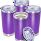 20 oz Tumbler Coffee Tavel Tumblers Bulk with Lid Stainless Steel Double Wall Vacuum Insulated Mug Powder Coated Cups fit Car Cupholder for Hot and Cold - Purple, 4Pack