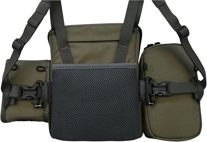 Dale & Company Binocular Harness for Hunting – Bino Harness System with Rangefinder Pouch & Phone Holder – Magnetic Cordura Chest Pack – Fits 10x42–12x50 – Recon Pro Backcountry Hunting Gear