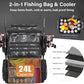 Fishing Tackle Backpack with Cooler Bag, 53L Waterproof Fishing Bag with 2 Rod Holders, Large Fishing Backpacks with Bottle Holder & Coolers, Tackle Storage, Heavy Duty Outdoor Cooler Backpack for Men