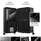 LUGGEX Trunk Luggage,KVT Expandable PC Hard Shell Medium Checked 24 Inch Suitcase with Shock - Absorbing Wheels & TSA Lock(EX-Pro,Charcoal Metallic,24 inch,72L - 80L)