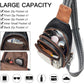7L Sling Bag for Women Men Leather Small Sling Backpack Daypack Anti Theft Fanny Pack Crossbody Purse Travel