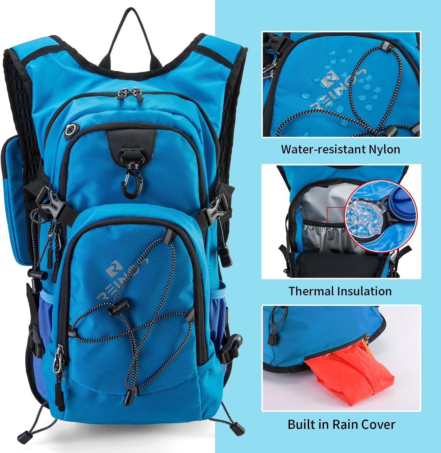 Hydration Backpack Pack with 2L Water Bladder 18L Hiking Backpack Women Men Lightweight Hydropack Insulated Daypack for Biking, Running, Festival - Roamly