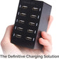 Sabrent 60 Watt (12 Amp) 10-Port [UL Certified] Family-Sized Desktop USB Rapid Charger. Smart USB Ports with Auto Detect Technology [Black] (AX-TPCS)