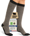 Merino Wool Compression Socks for Women Men, 15-20 mmHg Knee High Socks for Flying, Travel, Running