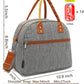 FlowFly Insulated Lunch Bag With Shoulder Strap for Women, Men, and Kids, Large and Reusable, Handle, Freezable Work and School Travel Tote and Meal Prep Organizer,Grey