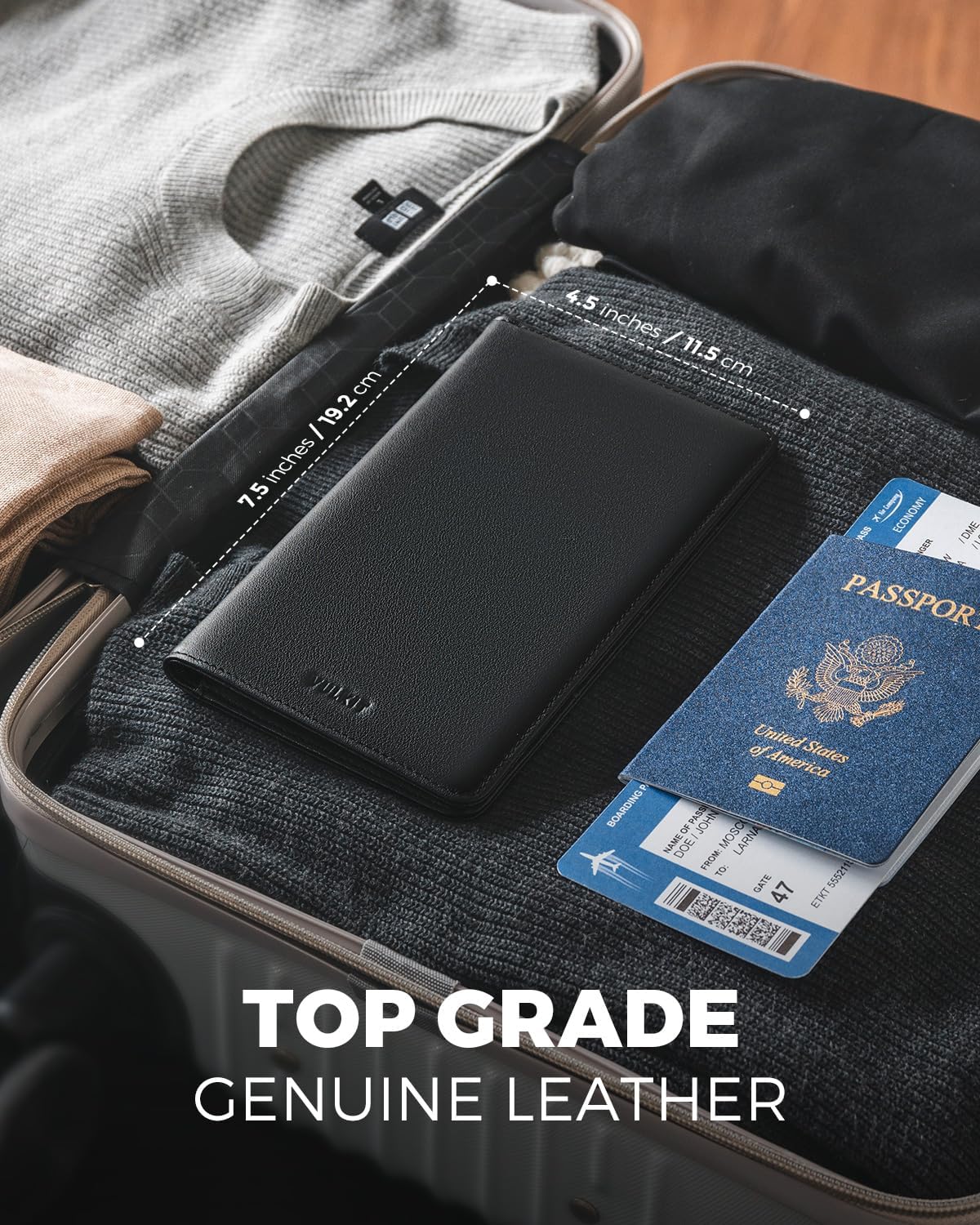 VULKIT Passport Holder Wallet RFID Blocking Travel Wallet for Men & Women - Roamly