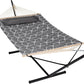ANOW Double Hammock with Stand Included, 2 Person Hammock with Stand for Outside, 450 LBS Weight Capacity, Gray Cube