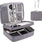 Electronics Organizer, OrgaWise Electronic Accessories Bag Travel Cable Organizer Three-Layer for iPad Mini, Kindle, Hard Drives, Cables, Chargers