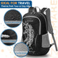 ZOMAKE Ultra Lightweight Packable Backpack 25L, Foldable Hiking Backpacks Water Resistant Small Folding Daypack for Travel(Solid Black)