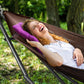 Tranquillo Universal Double Hammock with Stand Included for 2 Persons/Foldable Hammock Stand 600 lbs Capacity Portable Case - Inhouse, Outdoor, Camping, Brown