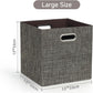 Posprica Storage Basket Bins,13×13 Foldable Storage Boxes Containers for Closet Organizer Shelf Cabinet Bookcase,Thick Fabric Drawer with Shimmer,4pcs,Brown