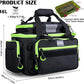 Goture Fishing Tackle Bag with 4pcs 3600 Tackle Boxes, 600D Water-Resistant Soft Side Saltwater Gear Storage Fishing Bag with Rod Straps, Detachable Water Bottle Pouch, Waterproof Bottom, SBS Zippers