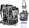 Goture Fishing Backpack, 900D Water-Resistant Tackle Backpack with Rod Holders, 58L Large Storage Gear Fishing Tackle Bag with Detachable Crossbody Bag,8 Lure Pockets,Bottle Holder for Camping Hiking