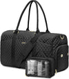 Weekender Travel Duffle Bag for Women - Overnight Bags with Wet Pocket Toiletry Bags Carry on Bag with Shoe Compartment Weekend Yoga Gym Traveling Hospital Bags for Labor and Delivery Black