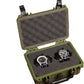 MEIJIA IP67 waterproof hard compact case,Customizable Fit Foam,8.12”x6.56”x 3.56”,Fit Use of Drones, Cameras,Equipments,lens (Green)