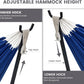 Lazy Daze Hammocks Double Hammock with 9ft Space-Saving Steel Stand Includes Portable Carrying Case, 450 Pounds Capacity (Dark Blue)