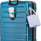 KYME Suitcases with Wheels Hardshell 30 Inch Luggage TSA Approved Large Checked Luggage Durable Travel Rolling Suitcase with Cup Holder for Women Men Light Blue
