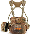 NEW VIEW Silent Binocular Harness Chest Pack, Hunting Bino Case with Dual MOLLE Straps, Binocular Harness with Detachable Chest Strap Rangefinder Pouch Rain Cover for Saddle Hunting Bird Watching
