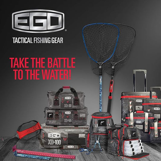 EGO Kryptek Tactical Tackle Box Backpack, Durable Fishing Tool Bag, 1000D Nylon Fabric with PVC Back, Water-Resistant, Multiple Storage Pockets, Laser-Cut Molle Loops, Includes 4 Tackle Trays
