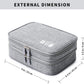 Lanola Travel Cable Organizer Bag, Electronic Accessories Case Portable Double Layer Cable Storage Bag for Cord,phone,Charger, Flash Drive, Phone, SD Card,Personal Items - (Grey)