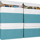 Large 22 Quart Linen Fabric Foldable Storage Bin Cube Organizer Basket with Flip-Top Lid & Handles, Clothes Blanket Box for Home, Office, Closet, Teal & White, 4 Pack 14.6 x 9.5 x 9.5