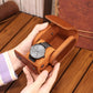 JOYIR Single Watch Roll for Travel | Genuine Leather Watch Pouch Case with Pillow | Portable Protective Sleeve for Men & Women | Ideal Gift for Watch Lovers, Father's Day