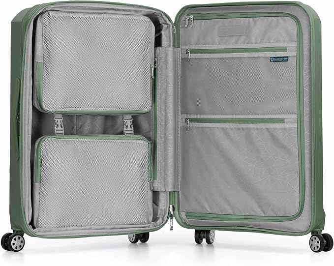 Traveler's Choice Pagosa Hardshell Expandable Luggage with Spinner Wheels, Green, 2-Piece Set (22/26)