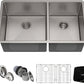 Kraus Kitchen Sinks Undermount - 33 Inch Stainless Steel Kitchen Sink, 60/40 Double Bowl, 16 Gauge, Model KHU103-33