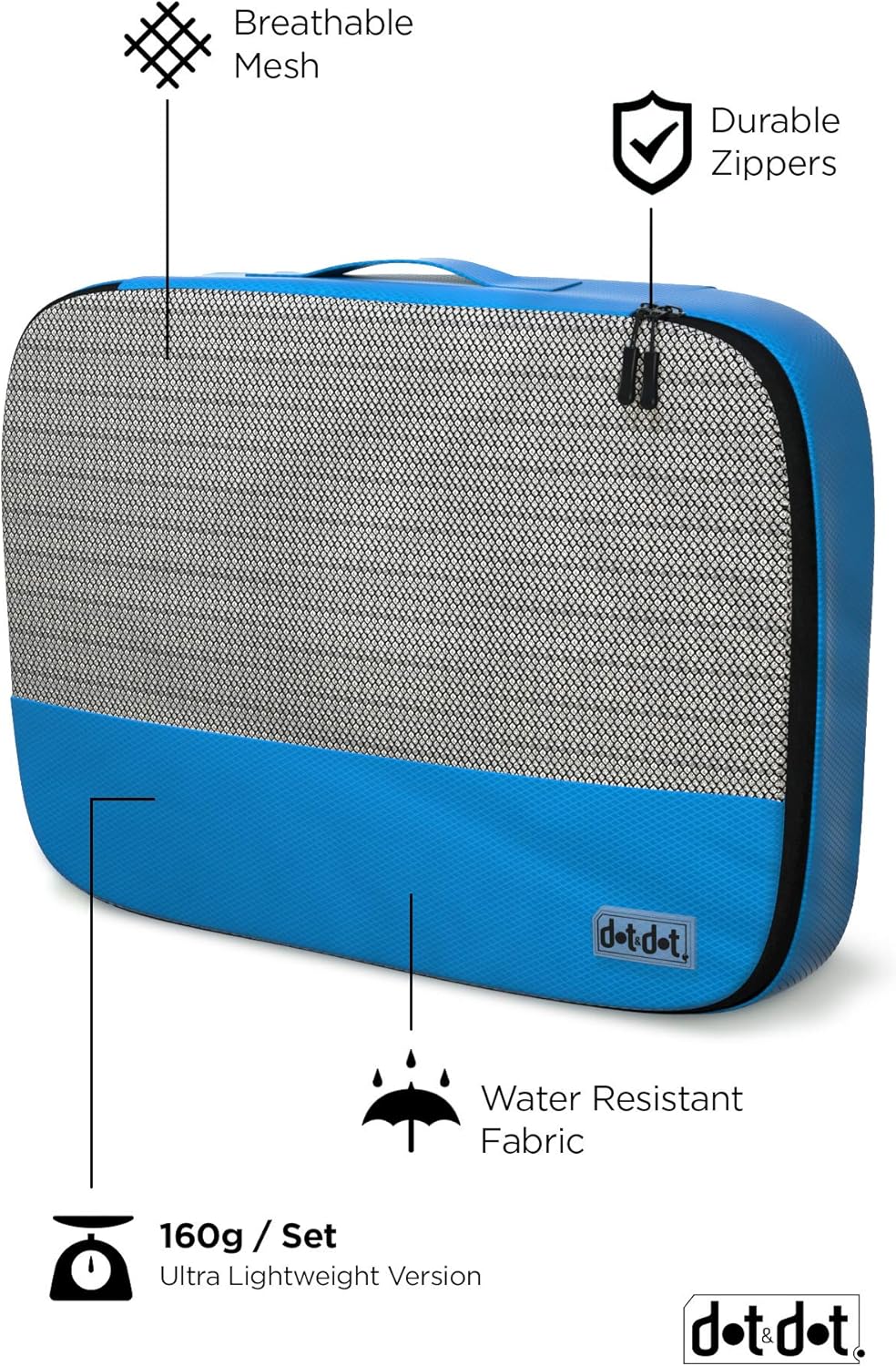 Large Packing Cubes for Suitcases - 5 Pcs set of Packing Cubes for Travel Carry on Suitcase Organizer Bags - Travel Cubes Organizer Bags for Luggage - Roamly