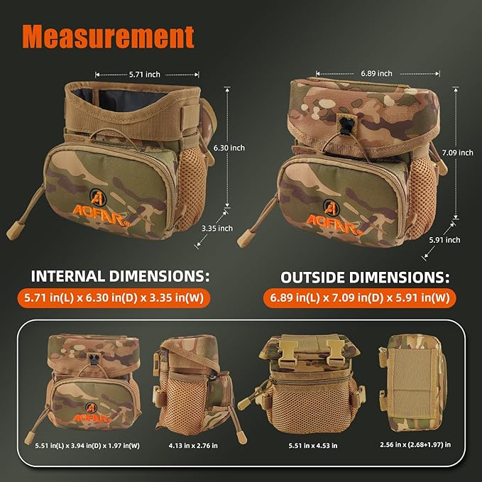 AOFAR Binocular Harness Chest Pack with Adjustable Strap, Lightweight and Large Capacity, Bino Case for Hunting, Hiking, Shooting, Camouflage