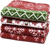PHF Printed Fleece Blanket Twin Size, No Shed No Pilling Ultra Soft Plush Cozy Xmas Prints Theme Home Décor Flannel Blanket for Bed, Sofa, Couch and Gift, 66" x 90", Retro Christmas