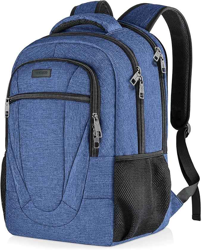BIKROD Backpack for Women and Men, Extra Large School Backpacks for Teens, Water Resistant Back Pack Fits 17 Inch Laptop, Business Anti Theft Sturdy Computer Bag Gifts, Blue