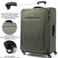 Travelpro Maxlite 5 Softside Expandable Luggage with 4 Spinner Wheels, Lightweight Suitcase, Men and Women, Slate Green, Checked-Large 29-Inch