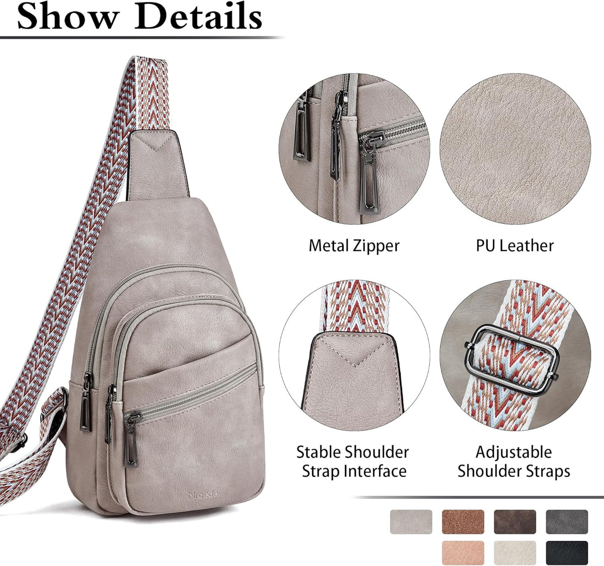 Sling Bag Crossbody Bags for Women Small Cross Body Bag Fanny Packs Chest Sling Purse for Daily Travel Leisure Sport
