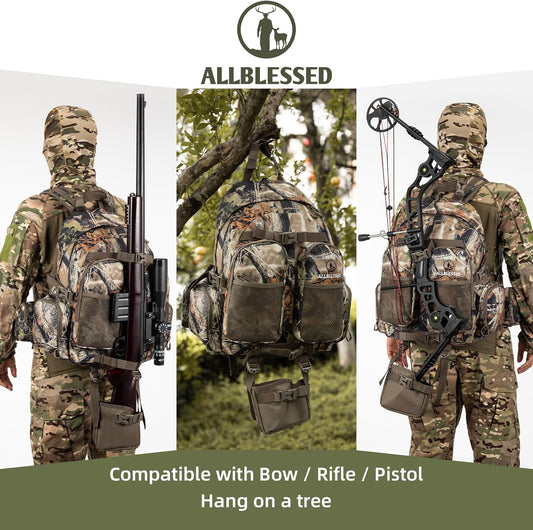 hunting backpack for men Waterproof Camo Pack Hunting gifts for men gear Hunting Day Pack-BlessedBark-35L