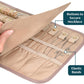 Pavilia Foldable Jewelry Organizer - Travel Roll Bag with Compartments for Earrings, Rings, Necklaces, Bracelets - Packing Accessory