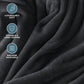 Bare Home Fleece Blanket - Throw Extra Long - Ultra-Soft Lightweight for Bed, Sofa, and Couch - Luxury Microplush - Cozy Warm Blanket (Throw XL, Black)