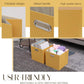 Cube Storage Bins 13×13x13 Inch, 4 Pack Collapsible Linen Fabric Storage Cubes with Handles, Thick Heavy Duty Storage Baskets for Shelves Kallax Bedroom Dormitory Toy Clothes, Yellow