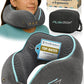 Memory Foam Travel Pillow for Airplanes & Car Rides - Adjustable Airplane Pillow with 360° Chin and Neck Support for Comfy Naps, Extra-Soft Washable Neck Pillow Cover, Squeezy Mesh Bag - Grey
