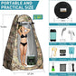Portable Camping Shower, Pop Up Shower Privacy Tent Kit with LED Lights, 4500mAh Rechargeable Shower Pump, Filtered Shower Head & 7.4 Gallons Foldable Bucket, Outdoor Shower for Hiking Beach, Travel