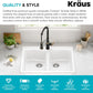 KRAUS Forteza 33-inch Granite Drop In/Undermount 50/50 Double Bowl White Kitchen Sink, KGD-52WHITE