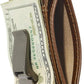 House of Jack Co. Flynn Hinged Money Clip Wallet for Men, Slim Front Pocket Card Holder, Full Grain Cowhide Leather Wallet, Brown