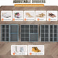 Budding Joy 2 Pack Shoe Organizer for Closet, Clear Foldable Shoe Storage Containers Adjustable Dividers Fits 16 Pairs,Shoe Storage Bins Baskets Boxes with Reinforced Handles Light Grey Greenish Grey