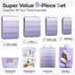 Veken 9/11 Set Compression Packing Cubes for Travel Essentials,Compressible Expandable Large Luggage Suitcase Organizer Bags for Clothing,Durable Space Saver Storage Bags(Light Purple)