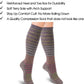 Cotton Compression Socks for Women & Men. 15-20 mmHg Support Knee-High Gray Stripes X/W