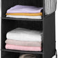 MAX Houser 3-Shelf Hanging Closet Organizers, Collapsible Closet Hanging Shelves for Camper, Nursery Hanging Organizers, Black, 2-Pack