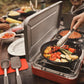 OXO Outdoor Pre-Seasoned Carbon Steel 10" Frying Pan Skillet, Detachable Handle for Easy Storage, Indoor Use, Nonstick with Use, Induction Suitable,Oven & Broiler Safe,Browning, Grill,Sear,Saute,Black